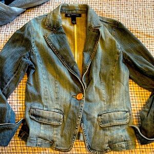 Inc international concepts, medium blue, jean blazer